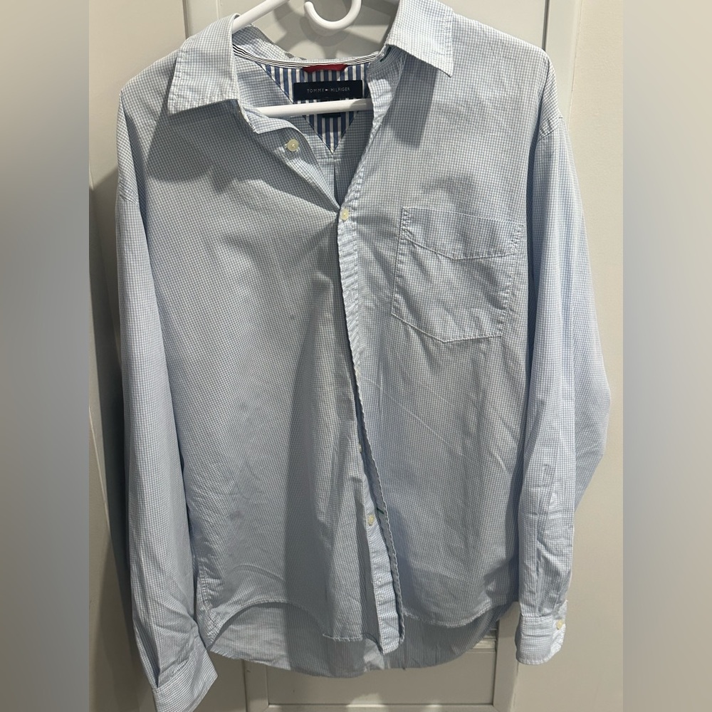 Tommy Hilfiger Blue Casual Button Down Shirt
